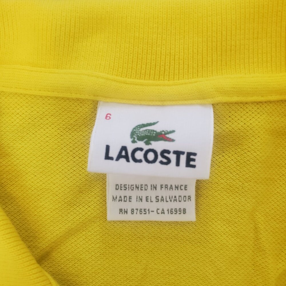 Lacoste Yellow Polo Adult Size 6 - Picture 3 of 5